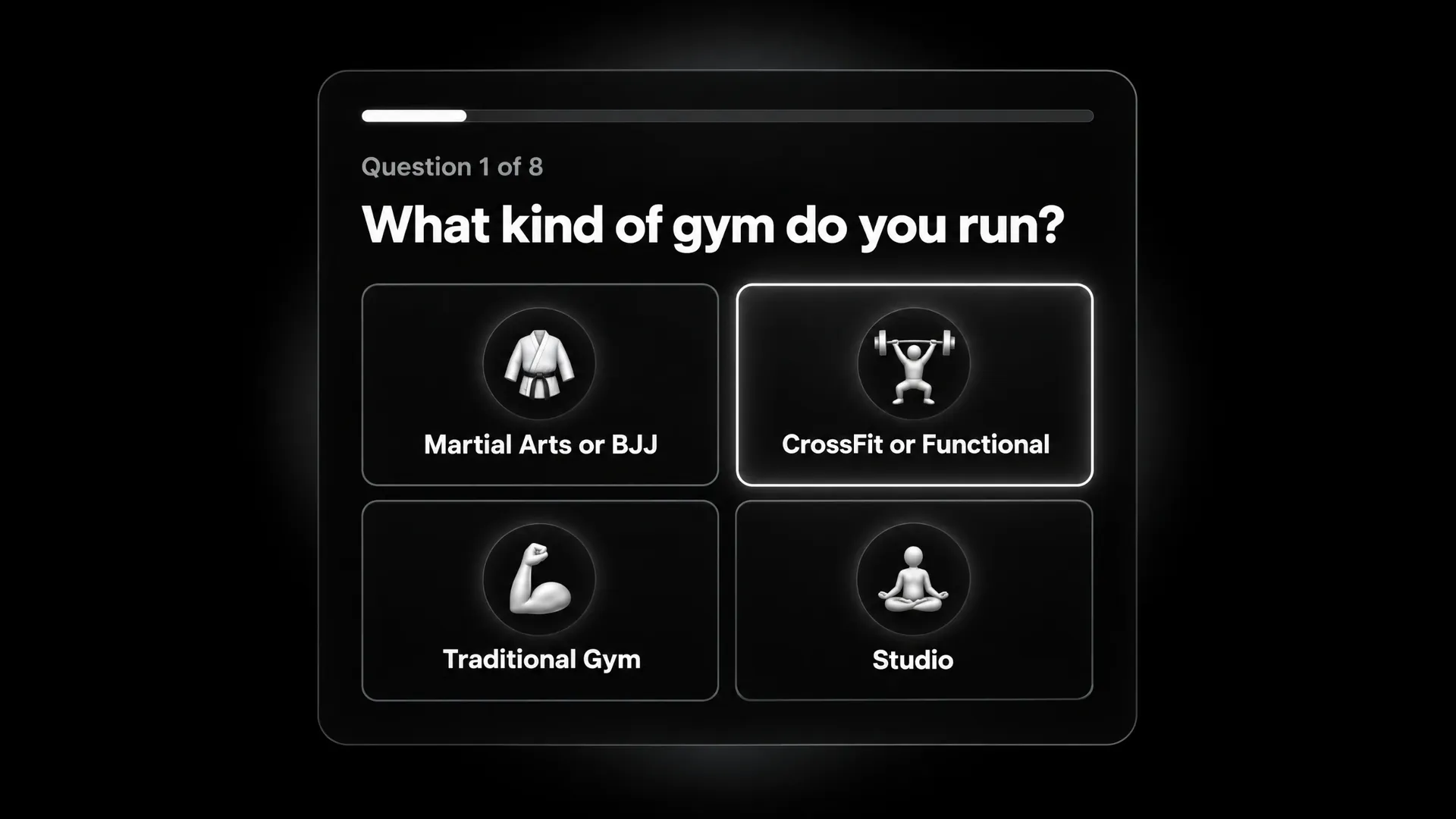 The free coverage check asking what kind of gym you run