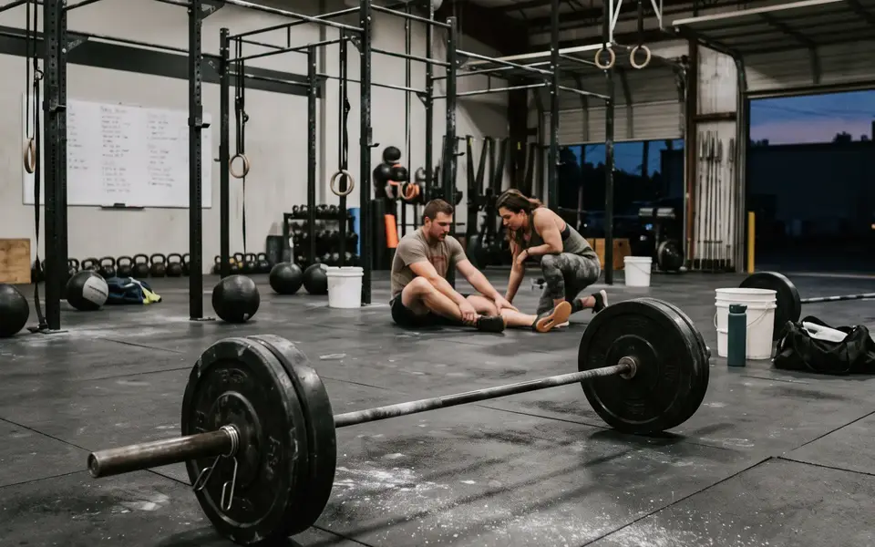 A member drops a barbell on someone else's foot